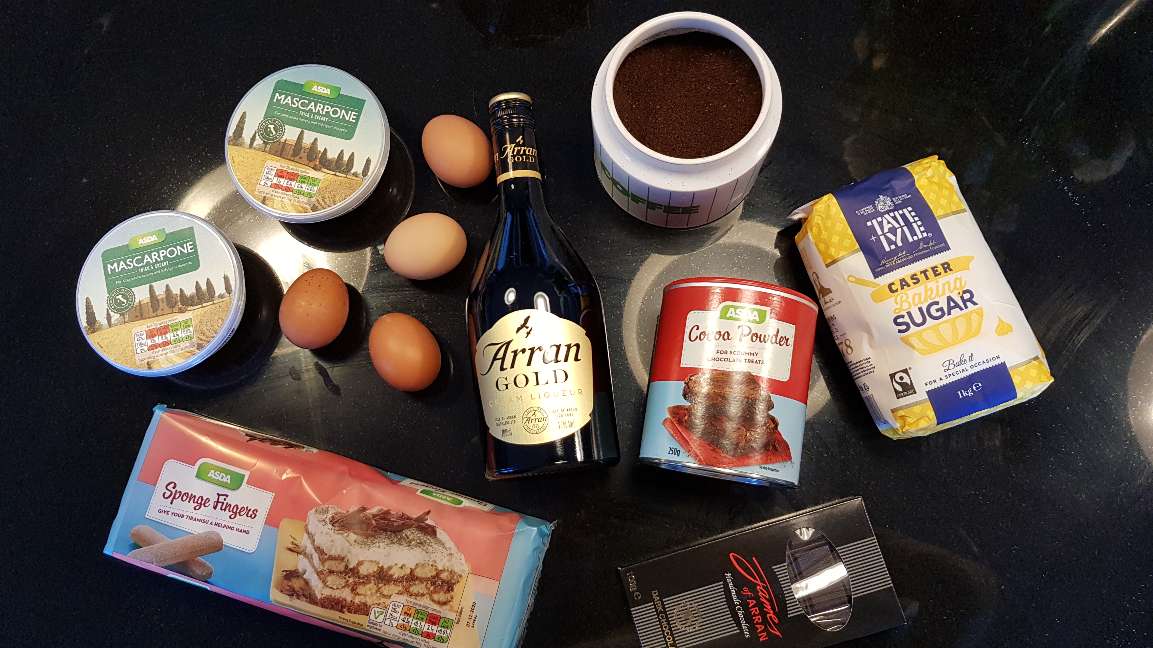 Tiramisu ingredients